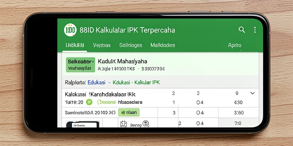 Screenshot antarmuka aplikasi Kalkulator IPK 88ID.
