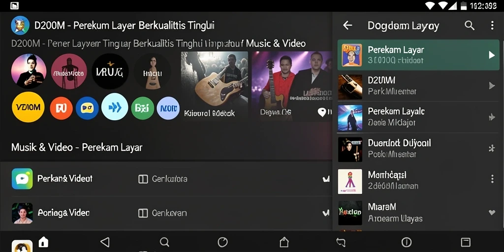 Screenshot D200M menampilkan antarmuka Perekam Layar yang intuitif.
