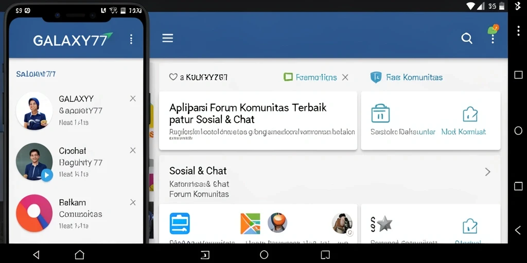 Tampilan antarmuka pengguna GALAXY77 yang menarik dan fungsional.