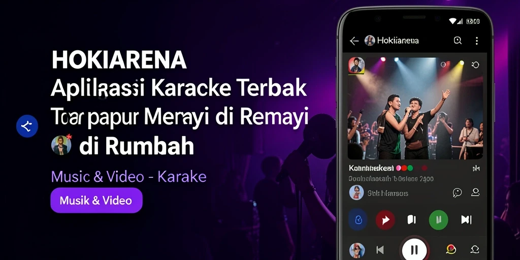 Tampilan antarmuka HOKIARENA saat sesi karaoke dengan teman.