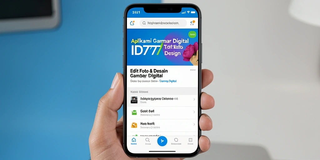 Antarmuka aplikasi Gambar Digital ID777 yang mudah digunakan.