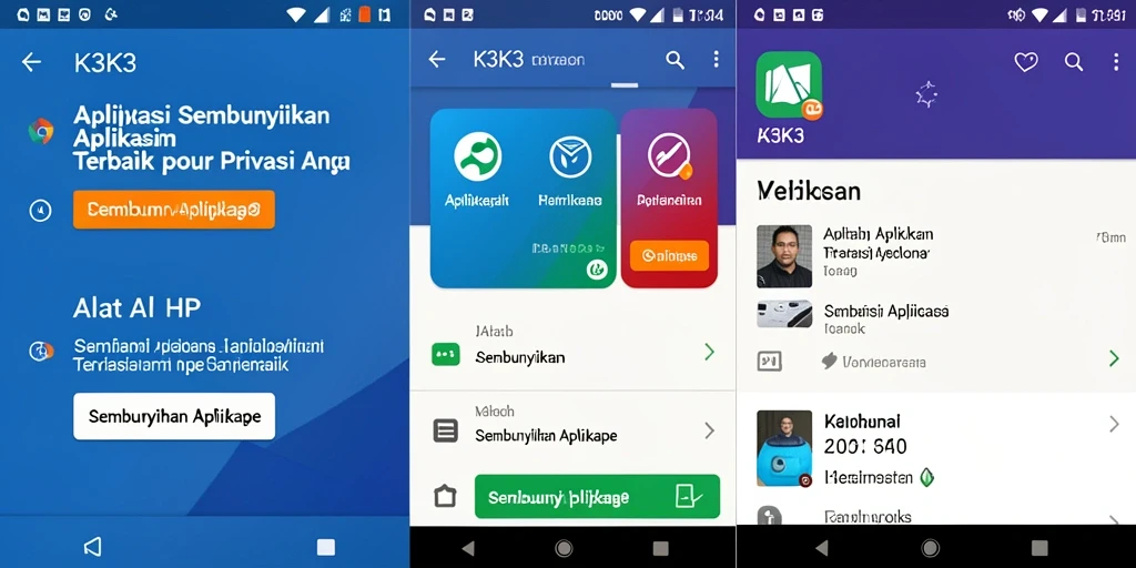 Antarmuka K3K3 yang sederhana dan efektif dalam menyembunyikan aplikasi.