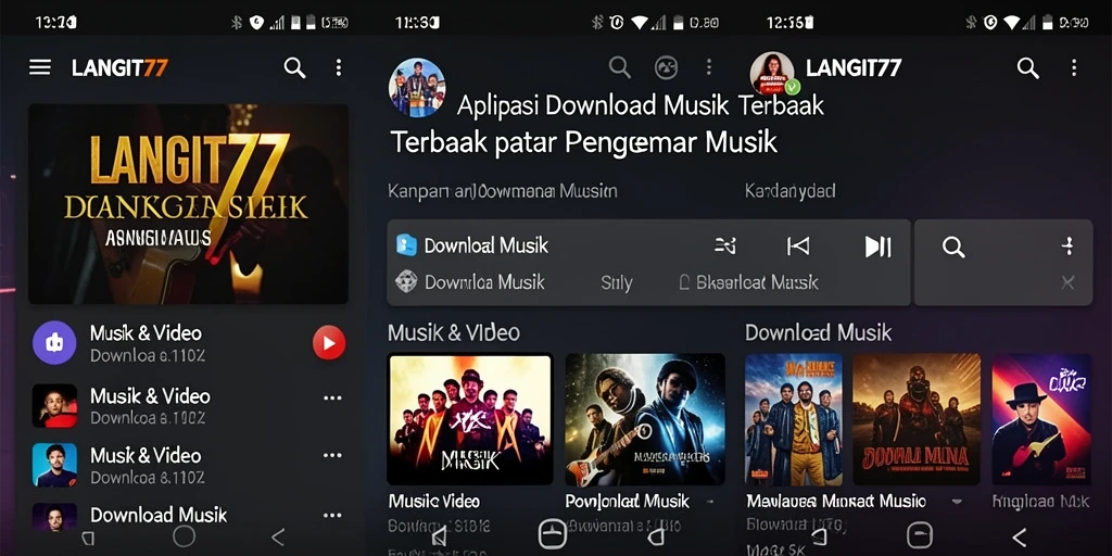 Antarmuka aplikasi LANGIT77 yang sederhana dan menarik.