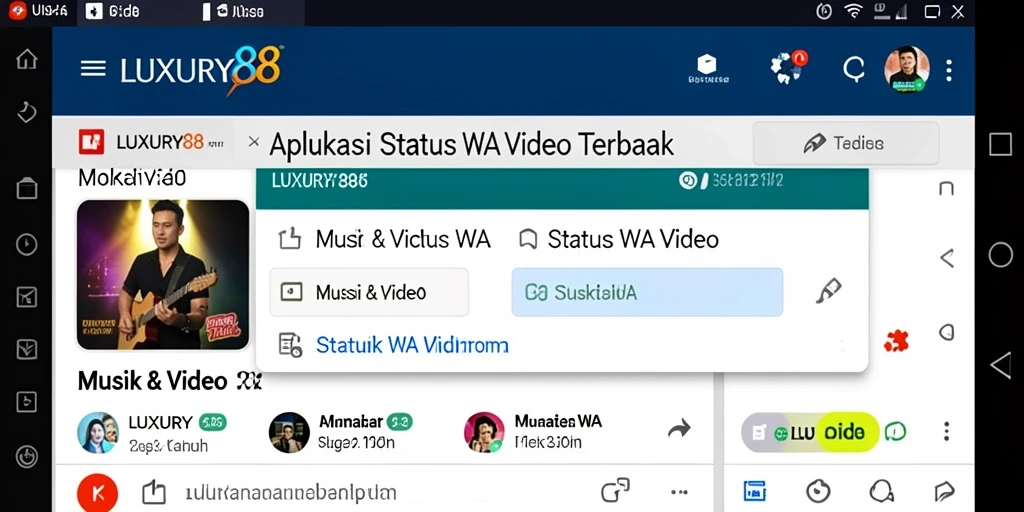 Antarmuka LUXURY88 dengan koleksi video musik yang menarik.
