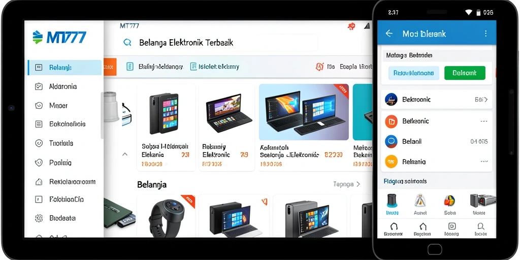 Tampilan antarmuka aplikasi MT777 yang sederhana dan efektif untuk berbelanja elektronik.