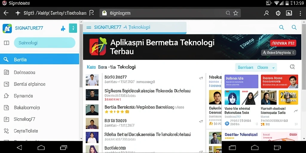 Tampilan antarmuka pengguna SIGNATURE77 yang modern dan intuitif.