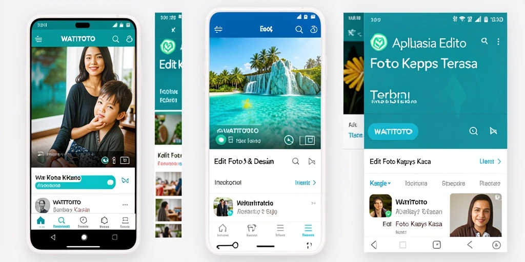 Antarmuka aplikasi WATITOTO dengan efek Edit Foto Kertas Kaca yang menarik.